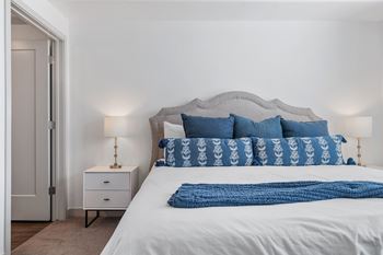 Bedroom with bed and nightstand